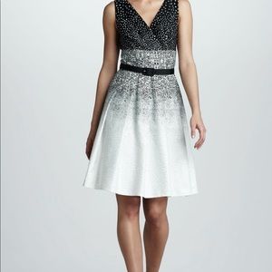 Kay Unger Black dotted cocktail dress